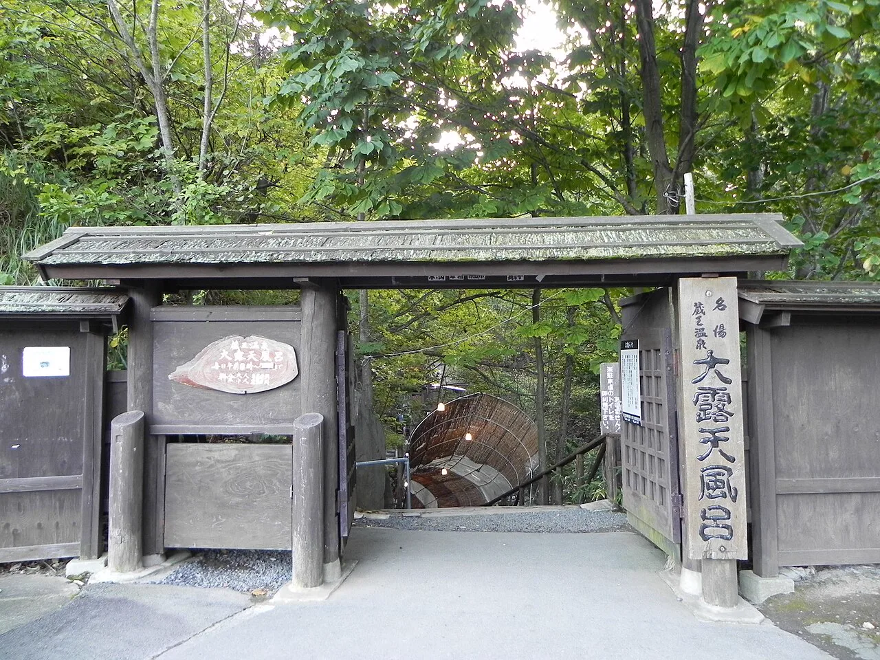 藏王溫泉大露天浴池的山林露天浴池