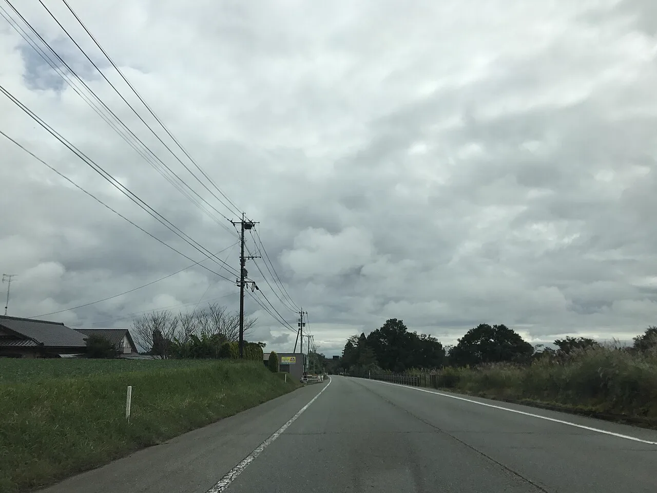 Japan National Route 57 on border of Aso City and Ubuyama Village